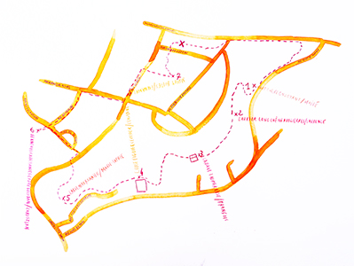 Chemin des bois enfouis, carte, Emmanuel Aragon, 2023