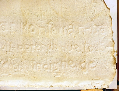 Secrets, résidence à la chapelle Saint-Jacques, centre d'art contemporain, Saint-Gaudens, 2024, Emmanuel ARAGON, fac simile d'une gravure sur mur de la chapelle de la Caoue, SAint-Gaudens, recherche