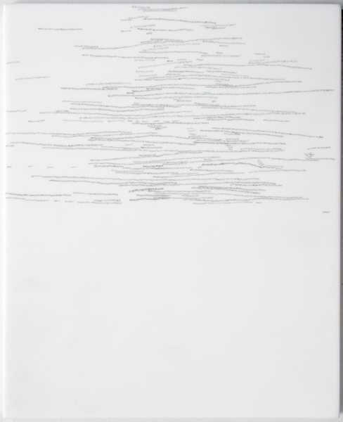 Je ne te parle pas, dessin, art contemporain, Emmanuel ARAGON, graphite sur Corian, 2017