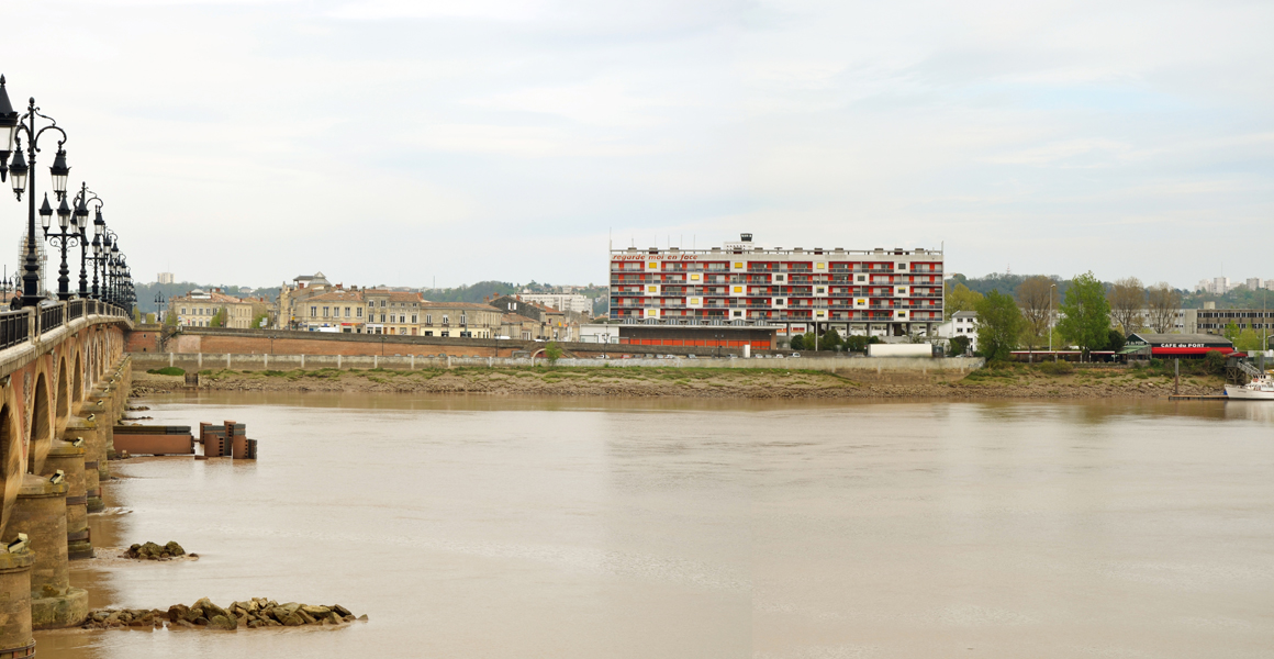 Regarde-moi en face, installation, texte sur Caserne des pompiers de La Benauge, Bordeaux. demandes d'autorisations en cours. Emmanuel ARAGON, 2012