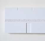 Je peux marcher toute la nuit, dessin, maquette, pvc blanc gravé du texte de l'installation, acquisition collection a-urba, Bordeaux, 2013, Emmanuel ARAGON